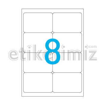 99.1x67.7 mm Yuvarlak Kenar Lazer Etiket
