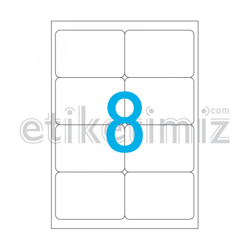 99.1x67.7 mm Yuvarlak Kenar Lazer Etiket