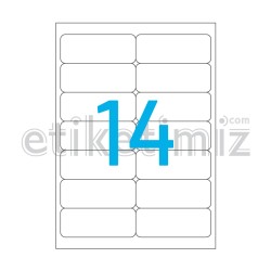 99.1x38 .1 mm Yuvarlak Kenar Lazer Etiket
