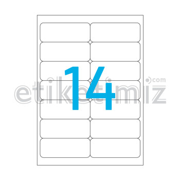 99.1x38 .1 mm Yuvarlak Kenar Lazer Etiket
