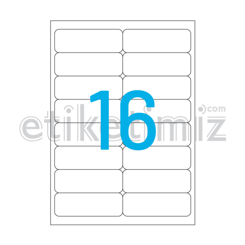 99x34 mm Yuvarlak Kenar Lazer Etiket 99x34 mm Yuvarlak Kenar Lazer Etiket