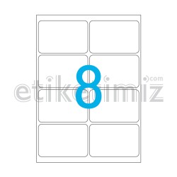 95.5x65.5 mm Yuvarlak Kenar Lazer Etiket