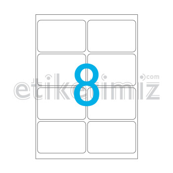 95.5x65.5 mm Yuvarlak Kenar Lazer Etiket