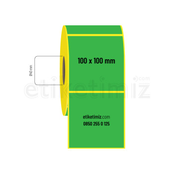 100x100 mm Termal Etiket Yeşil 100x100 mm Termal Etiket Yeşil
