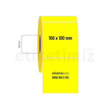 100x100 mm Termal Etiket Sarı 100x100 mm Termal Etiket Sarı
