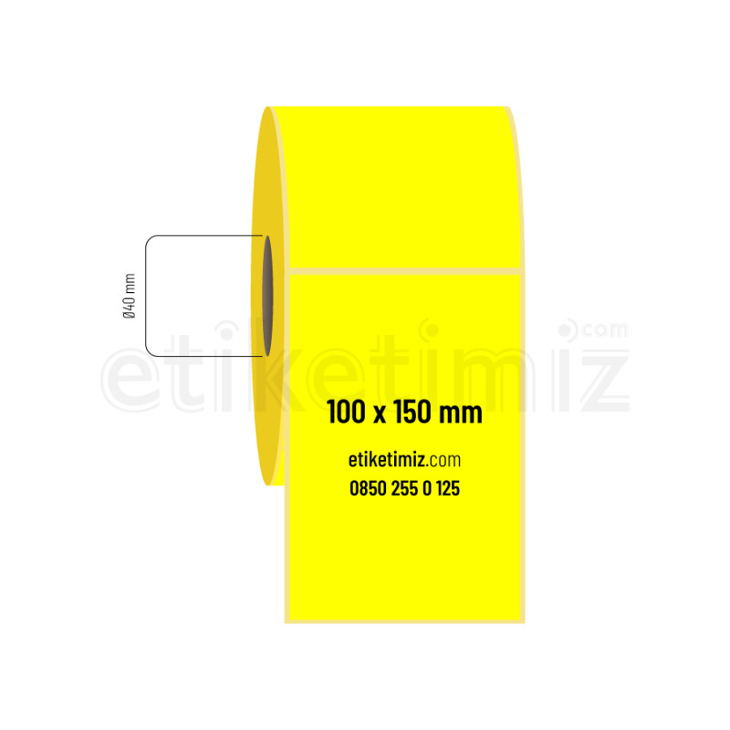 100x150 mm Termal Etiket Sarı
