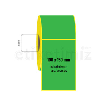 100x150 mm Termal Etiket Yeşil 100x150 mm Termal Etiket Yeşil