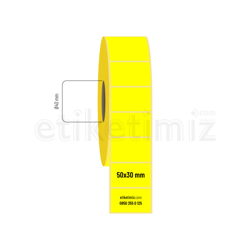 50x30 mm Termal Etiket Sarı 50x30 mm Termal Etiket Sarı