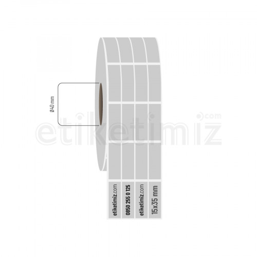 15x35 mm 4'lü Aralıklı Silvermat Etiket