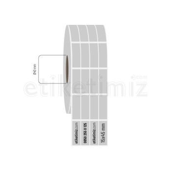 15x45 mm 4'lü Aralıklı Silvermat Etiket 15x45 mm 4'lü Aralıklı Silvermat Etiket