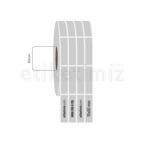 15x60 mm 4'lü Aralıklı Silvermat Etiket