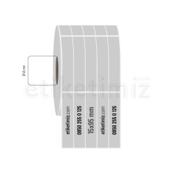 15x95 mm 5'li Aralıklı Silvermat Etiket