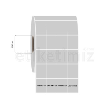 20x40 mm 4'lü Bitişik Silvermat Etiket 20x40 mm 4'lü Bitişik Silvermat Etiket