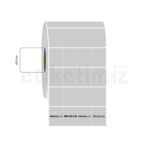 20x40 mm 4'lü Bitişik Silvermat Etiket