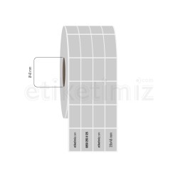20x45 mm 4'lü Aralıklı Silvermat Etiket