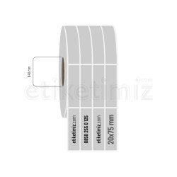 20x75 mm 4'lü Aralıklı Silvermat Etiket