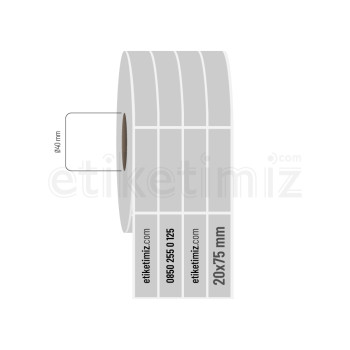20x75 mm 4'lü Aralıklı Silvermat Etiket