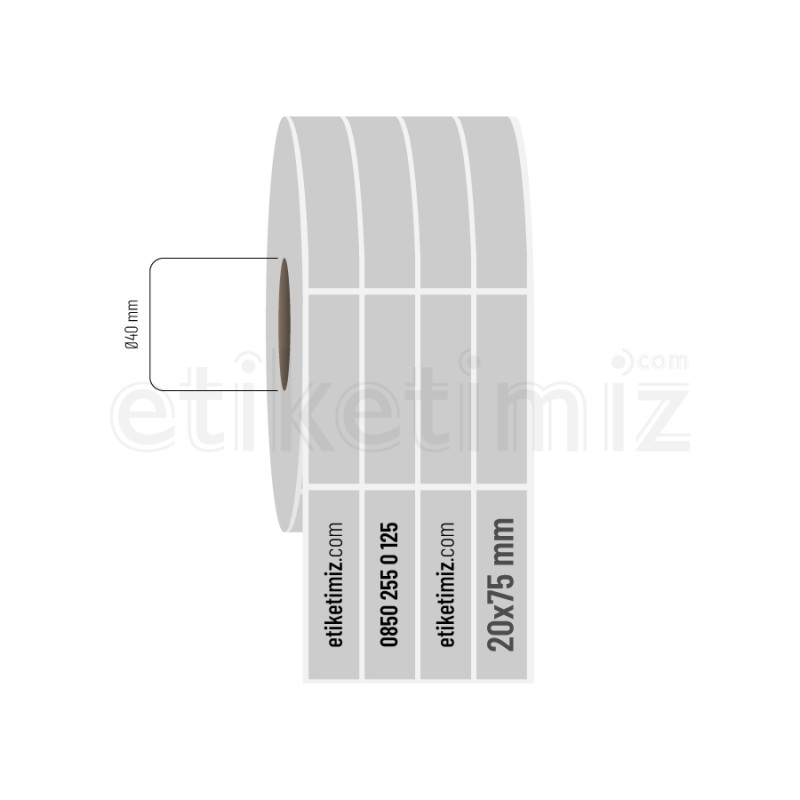 20x75 mm 4'lü Aralıklı Silvermat Etiket 20x75 mm 4'lü Aralıklı Silvermat Etiket