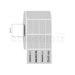 25x45 mm 4'lü Bitişik Silvermat Etiket