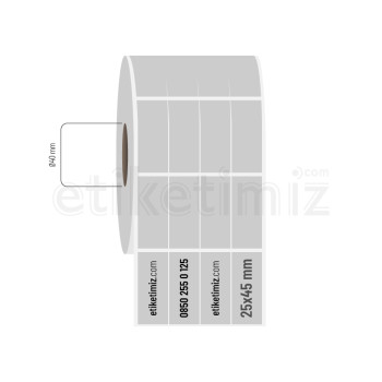 25x45 mm 4'lü Bitişik Silvermat Etiket
