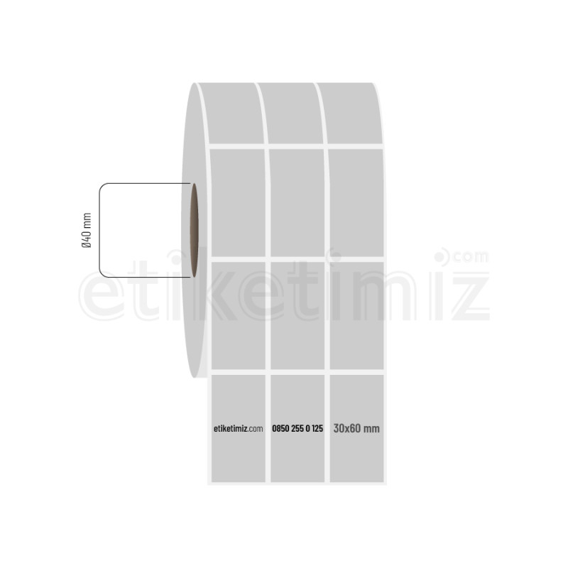30x60 mm 3'lü Aralıklı Silvermat Etiket 30x60 mm 3'lü Aralıklı Silvermat Etiket