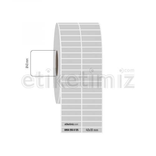 40x10 mm 2'li Aralıklı Silvermat Etiket