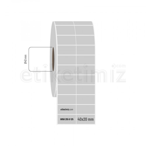 40x20 mm 2'li Bitişik Silvermat Etiket
