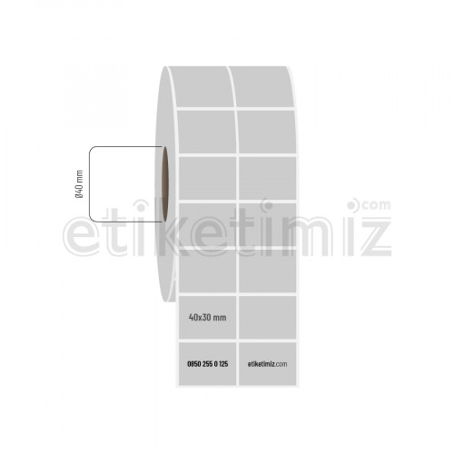 40x30 mm 2'li Aralıklı Silvermat Etiket