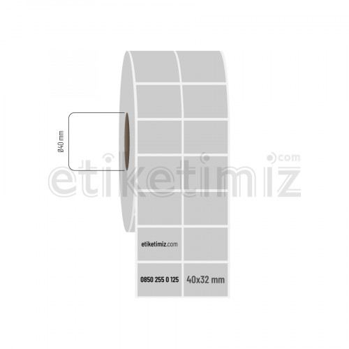 40x32 mm 2'li Aralıklı Silvermat Etiket