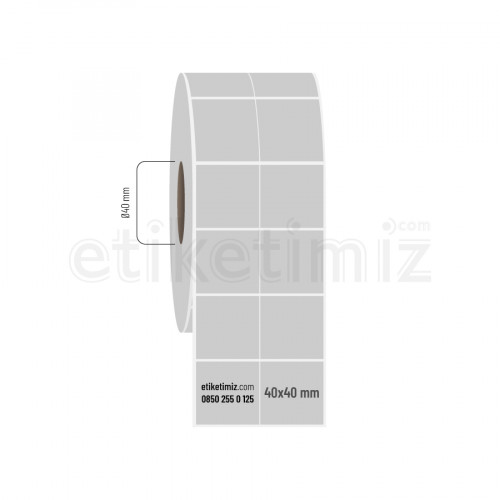 40x40 mm 2'li Bitişik Silvermat Etiket