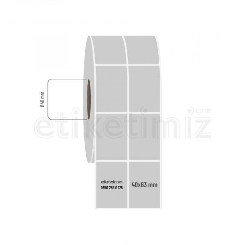 40x63 mm 2'li Aralıklı Silvermat Etiket