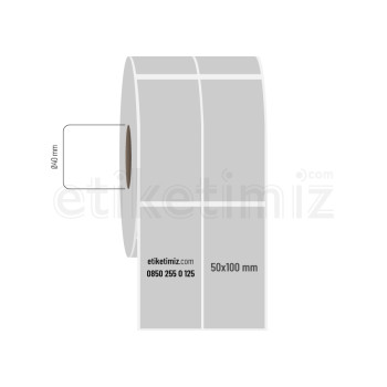 50x100 mm 2'li Aralıklı Silvermat Etiket