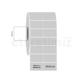 50x30 mm 2'li Bitişik Silvermat Etiket
