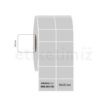 50x35 mm 2'li Aralıklı Silvermat Etiket
