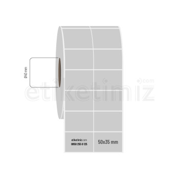 50x35 mm 2'li Bitişik Silvermat Etiket 50x35 mm 2'li Bitişik Silvermat Etiket