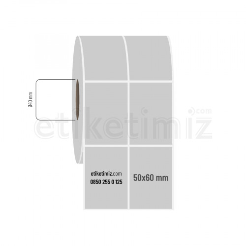 50x60 mm 2'li Aralıklı Silvermat Etiket