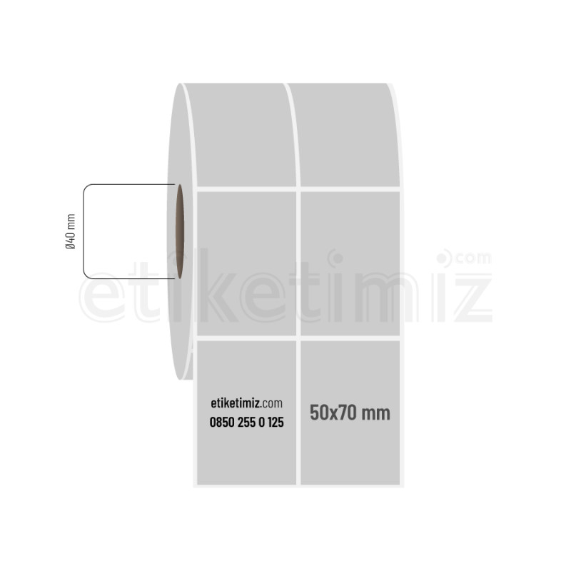 50x70 mm 2'li Aralıklı Silvermat Etiket