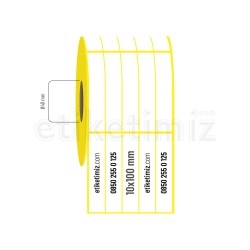 10x100 mm 5'li Aralıklı Kuşe Etiket