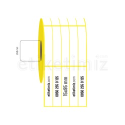 15x95 mm 5'li Aralıklı Kuşe Etiket