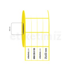 25x50 mm 4'lü Bitişik Kuşe Etiket