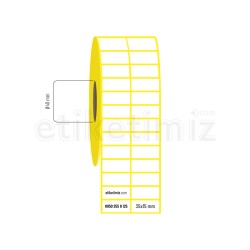 35x15 mm 2'li Aralıklı Kuşe Etiket