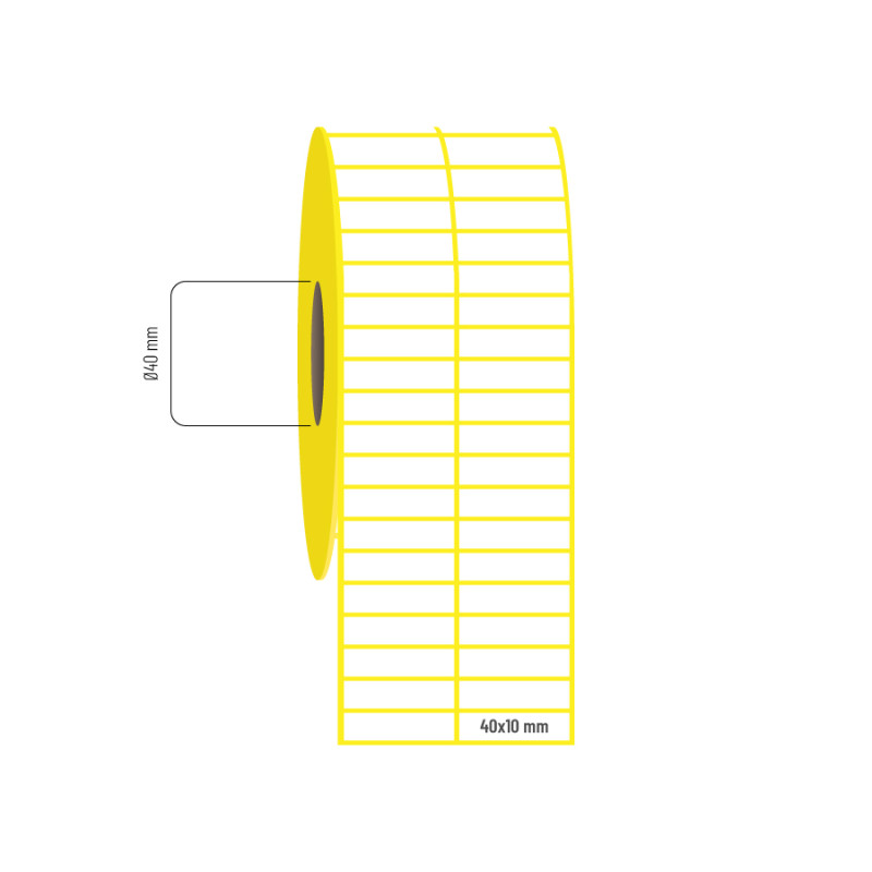40x10 mm 2'li Aralıklı Lamine Termal Etiket
