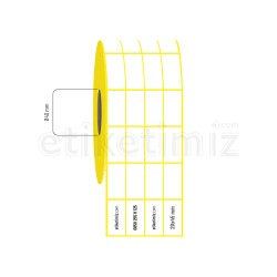20x45 mm 4'lü Aralıklı Kuşe Etiket