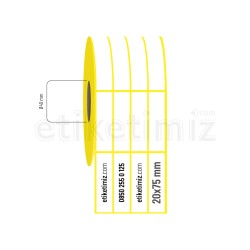 20x75 mm 4'lü Aralıklı Kuşe Etiket