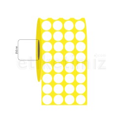 25 mm Yuvarlak 4'lü Aralıklı Kuşe Etiket