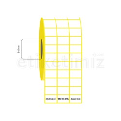 30x20 mm 3'lü Aralıklı Kuşe Etiket