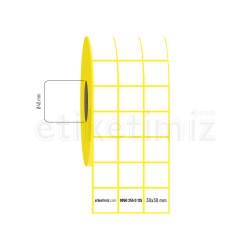 30x30 mm 3'lü Aralıklı Kuşe Etiket