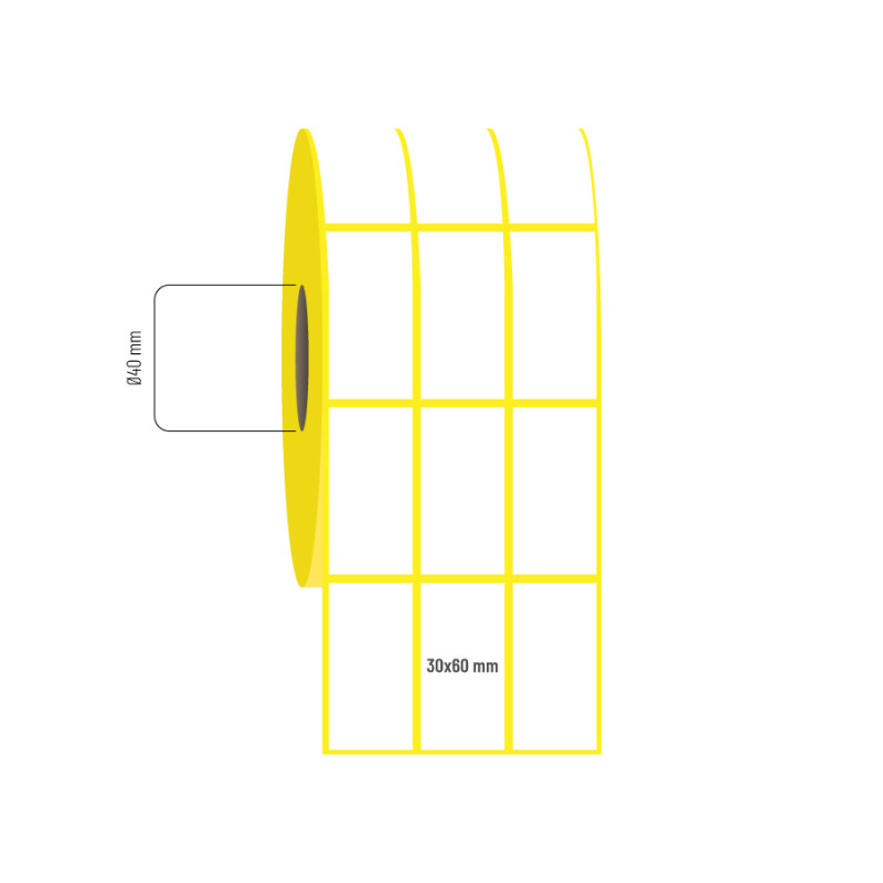 30x60 mm 3'lü Aralıklı Lamine Termal Etiket 30x60 mm 3'lü Aralıklı Lamine Termal Etiket