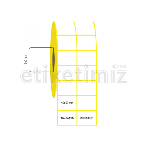 40x30 mm 2'li Aralıklı Lamine Termal Etiket