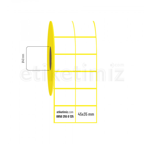 45x35 mm 2'li Aralıklı Eco Termal Etiket